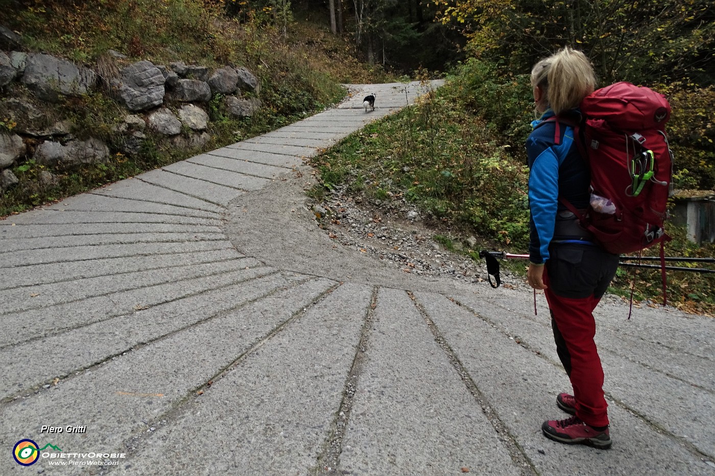 09 Per buon tratto strada cementata a tornanti in decisa salita.JPG